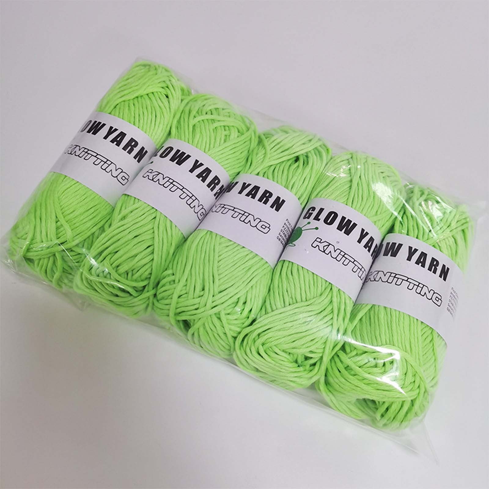 Aihimol DIY Glow in The Dark Yarn - 5 Rolls 173 FT Luminous Wool Yarn for Crocheting,Knitting,Crafts Sewing Beginners - Christmas Halloween Party Decor，Mom Girl Gifts