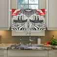 thumbnail image 2 of Yayeee Kitchen Curtains Tier Pair Light Filtering 27"x36" Rod Pocket Short Cafe Window Panel, Black Illusionary Boat, 2 of 7