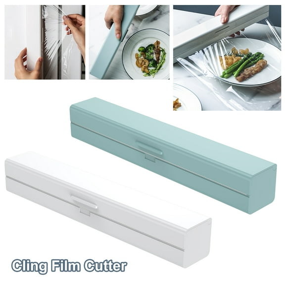 2PCS Wrap Dispenser With Cutter, Aluminum Foil Dispenser with Cutter, Sturdy Food Cling Wrap Film Cutter, 14.6x2x2in Wrap Dispenser