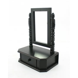 8.5 X 14 X 20 Black Traditional Drawer Table Mirror 8.5 X 14 X 20 Black Traditional Drawer Table Mirror