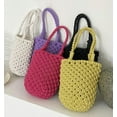 thumbnail image 4 of Kukuzhu Women's Handbag Handmade Woven Mesh Purse Bag Bucket Hobo Bag Mini Satchel, 4 of 5