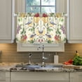 thumbnail image 2 of Yayeee Kitchen Curtains Tier Pair Light Filtering 27"x24" Rod Pocket Short Cafe Window Panel, Birds with Strawberries, 2 of 7
