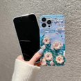 thumbnail image 4 of For iPhone 16 Pro Case Floral Pattern IMD TPU Phone Back Cover Rhinestone Decor - Purple Flower, 4 of 5