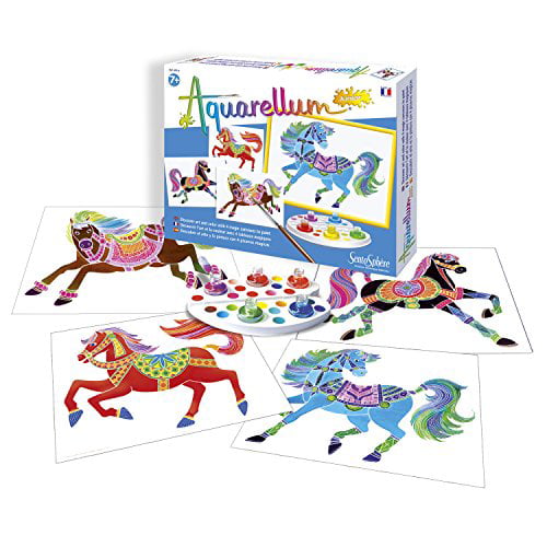 SentoSphere Aquarellum Junior - Horses - Arts and Crafts Watercolor Paint  Set