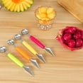 thumbnail image 4 of 2 In 1 Double Head Stainless Ball Digger Fruit Ball Corrugated Ice Cream Spoon Fruit Platter Digging Spoon light green, 4 of 9