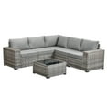 thumbnail image 3 of Ovios 6-Piece Wicker Patio Conversation Outdoor Sectional, Dark Gray, 3 of 7
