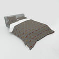 thumbnail image 3 of Ambesonne Geometric Bedding Set 3 Pcs, Rectangular Blocks, Twin, Orange Black and White, 3 of 3