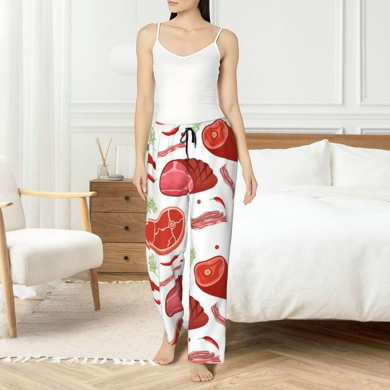 Womens Pajamas Bacon Pajama Pants Custom Printed Women Lightning