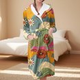 thumbnail image 2 of Women's Fleece Plush Robe Long Warm Plush Bathrobe Loungewear Jacket Printed Comfort Robe, 2 of 5