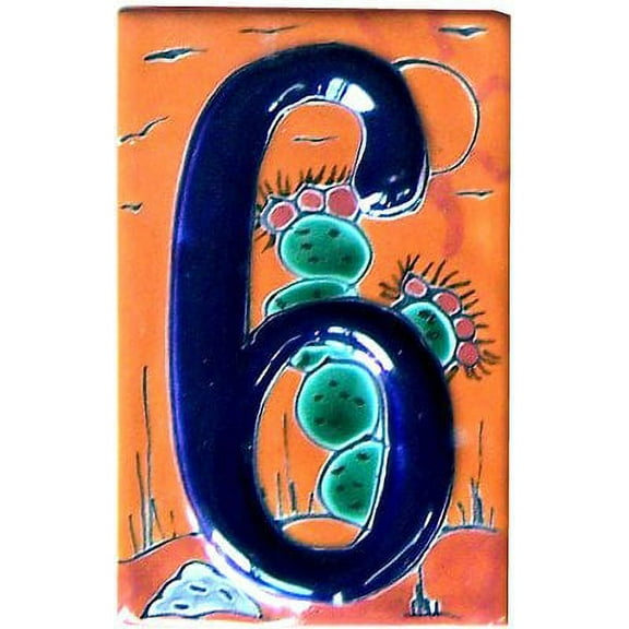Desert Talavera Ceramic House Number Six