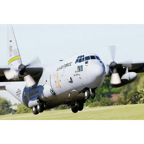 C-130 Hercules Aircraft U.S. Air Force - 12x18 Inch Laminated Aviation Poster - Stunning Detail and Bold Colors