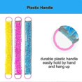 thumbnail image 4 of 3 Pack Double-sided Lace Cloth Back Loofah Scrubber Bath Scrub Shower Sponge Long Exfoliating Back Scrubber Scratcher Strap With Handle, Cream Skin Wa, 4 of 5