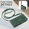 thumbnail image 3 of ELEHOLD for iPhone 15 Pro Max Wallet Crossbody Case,Large Capacity Card Slots Zipper Purse Kickstand Function Magnetic Clasp Shoulder Strap Wrist Lanyard Flip Leather Case for iPhone 15 Pro Max,Green, 3 of 6