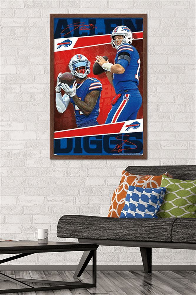 NFL Buffalo Bills - Josh Allen and Stefon Diggs 21 Wall Poster, 22.375" x 34", Framed