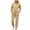 Khaki, variant on KIHOUT Clearance 2Pc Women Pure Color Suit Long Sleeve Leisure Pocket Home Sweatpants Sets