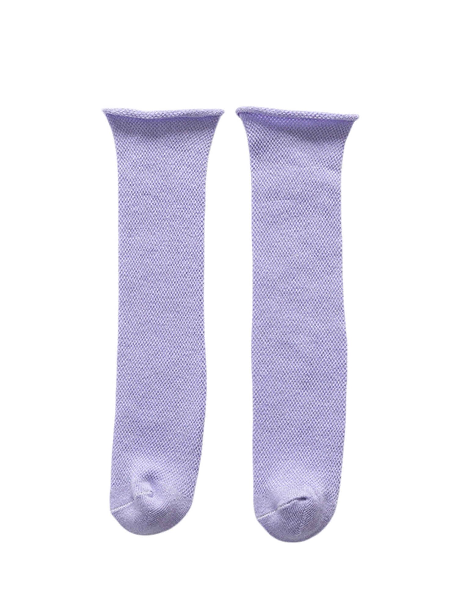 Calsunbaby Toddler Kids Girl Boy Knee High Long Socks Children Summer Solid Color Elastic Thin Mesh Boot Socks, Girl's, Size: One size, Purple