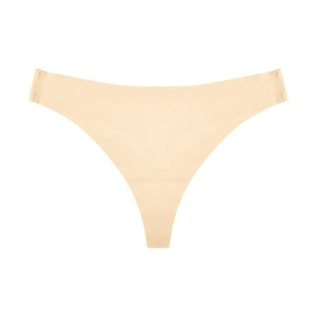 MZXELPRJD Womens Underwear Women s Solid Cotton Seamless T Pants Ice Silk Low Waist Underpants Panties for Women Pack Beige XL