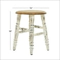 thumbnail image 3 of DecMode Wood Stool with Brown Wood Top, White, 3 of 10