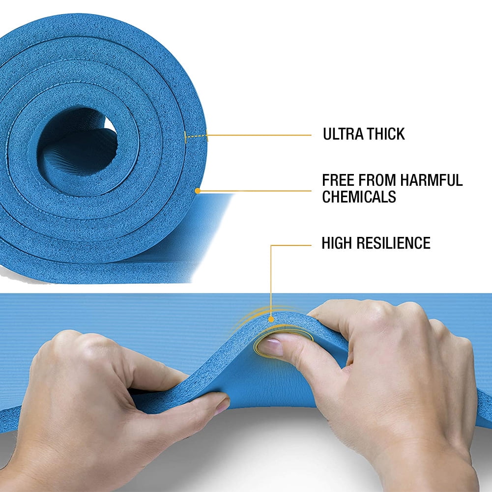 AUM High Density HD Foam Tech Yoga Exercise Mat - 72" x 24" x 0.4" (Coffee)