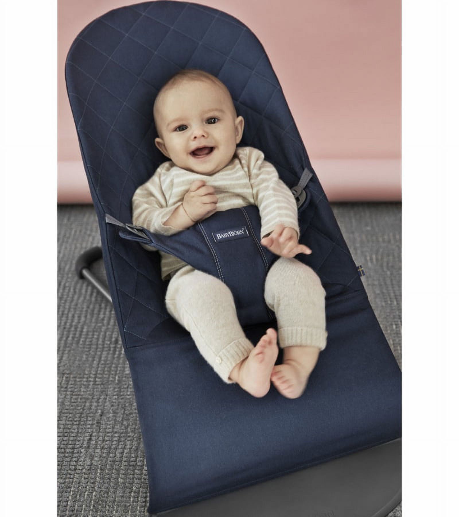 BabyBjorn Bouncer Bliss, Dark gray frame, 3D jersey, Dove blue 