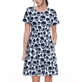 thumbnail image 1 of Balery black Skull white Vestidos sueltos de manga corta para mujer, vestidos de verano 2025, vestidos casuales de corte A con vuelo., 1 of 6