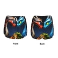 thumbnail image 3 of Rocae Playful Colorful Dragons Flowers for Women's Athletic Shorts Workout Hiking Shorts Athletic Shorts for Running, Yoga, Gym, Sports-XX-Large, 3 of 7