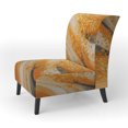 thumbnail image 3 of Designart "Harved Gold IV" Chaise d'Appoint Jaune Paysage Abstrait - Fauteuil Moderne pour Chambre, 3 of 7