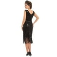 thumbnail image 5 of PrettyGuide Women's Flapper Dress Sequin Beaded Fringed 1920s Style Dress Art Deco Vintage Gatsby Dress, 5 of 8