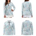 thumbnail image 3 of Xixirimido Cute Dolphins Floral 1/4 Zipper Long Sleeve Couples Golf Shirts Breathable Matching Couple Golf Shirts Moiture-wicking Quick Dry Matching Activewear for Fall Winter 3XL, 3 of 7