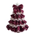 thumbnail image 2 of Dserhfy DIY Crochet Christmas Tree Kit Small Xmas Tree Craft Kit with Bow And Faux Pearl Handmade Holiday Decoration for Beginners, 2 of 8