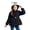 Black, variant on Belted Hooded Puffer Coat for Girls Quilted Warm Winter Jacket with 3D Bunny Ears Cold Weather Belted Waist Outerwear Cute Soft Coat for Cold Weather