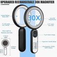 thumbnail image 5 of Rechargeable Magnifier with Light, Handheld Luminous Magnifier 21 LED 3 Modes Lighting Book Magnifier, 5 of 5