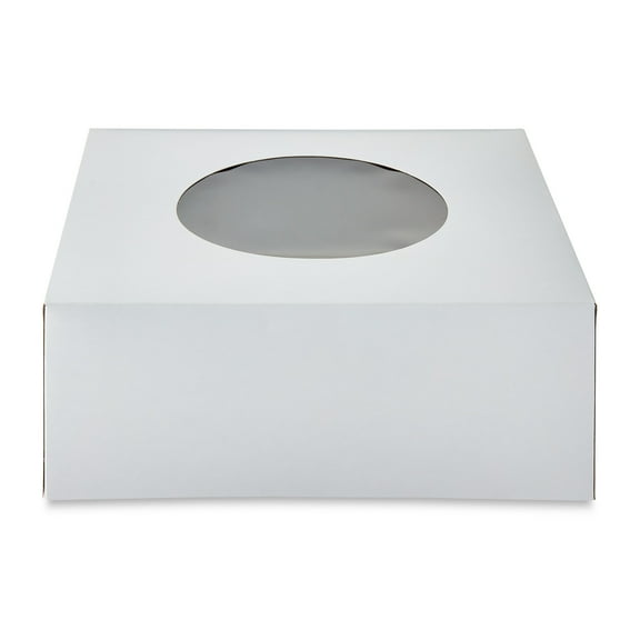 9" x 9 " x 3.5" White Pie Box with Window, by Way To Celebrate