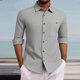 thumbnail image 1 of pstuiky Camisas casuales de manga larga para hombre, Camisa tipo cárdigan de manga larga con botones y bolsillos informales de color liso para hombre Tops casuales para hombres xl, 1 of 8
