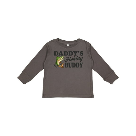 Inktastic Daddy's Fishing Buddy Boys Long Sleeve Toddler T-Shirt