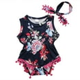 thumbnail image 2 of Barboteuse à Franges Florale pour Bébé Fille Nouveau-Né Tenue d'Été, 2 of 3