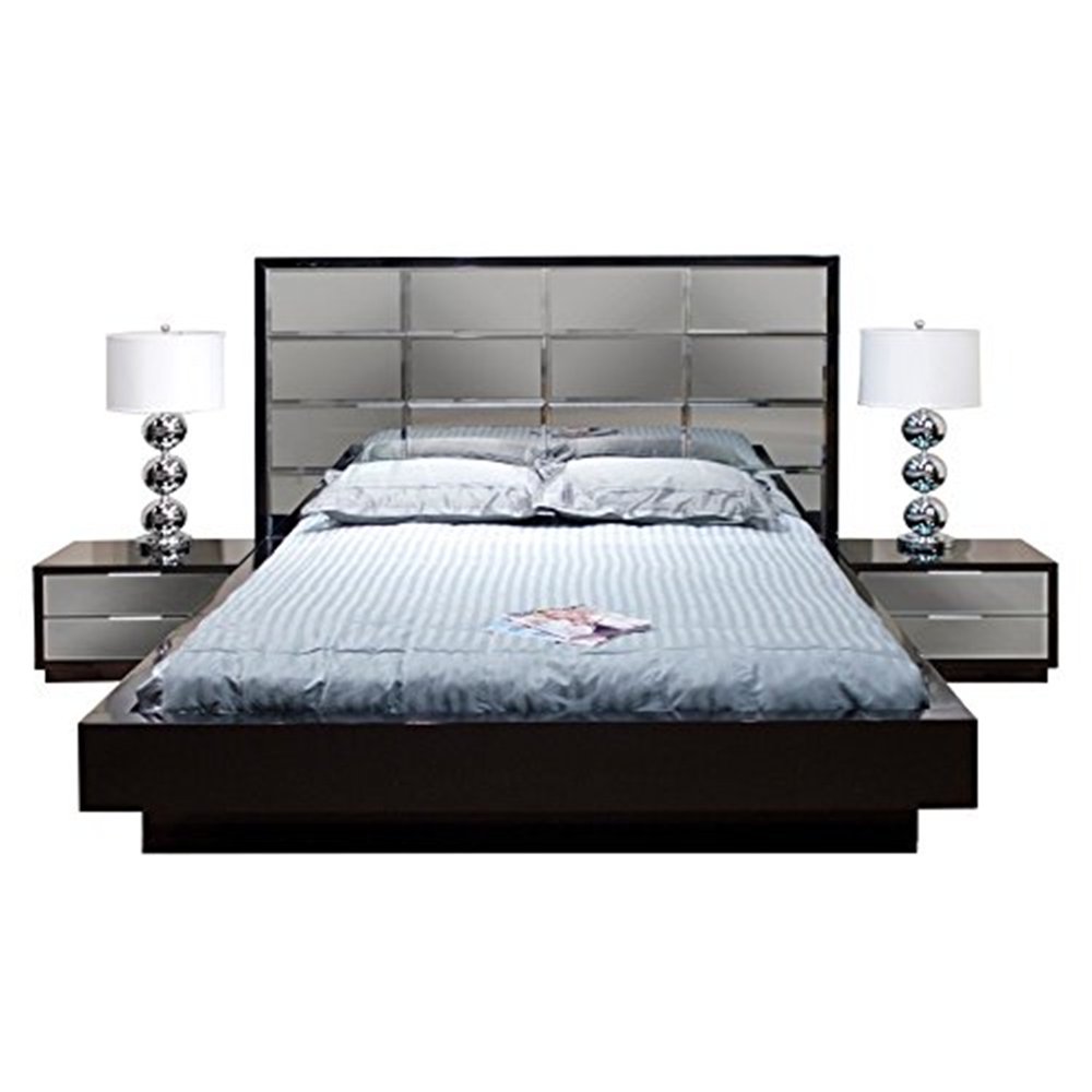 Sharelle Furnishings Mera Black Lacquer Queen BedFinishBlack Lacquer