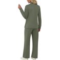 thumbnail image 5 of LMSOBT Two Piece Sets for Women Fall Travel Vacation Outfits 2026 Long Sleeve Lounge Sets Side Slit Wide Leg Pants, 5 of 5