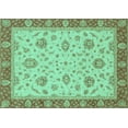 thumbnail image 1 of Ahgly Company Indoor Rectangle Oriental Turquoise Blue Traditional Area Rugs, 2' x 4', 1 of 4