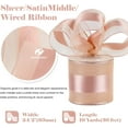 thumbnail image 2 of Rose Gold Sheer Wired Ribbon 2.5 inch with Satin Stripe Rose Gold Christmas Tree Ribbon for Bows Making, Wreaths, Gift Wrapping, Wedding Bridal Shower Decorations-Continous 10 Yards, 2 of 14