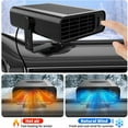 thumbnail image 3 of 2 in1 Fast Heating and Cooling Car Heaters , Portable Car Heater,12v Car Heater and Defroster, Plug-In Car Windscreen Fan For All Cars,360°Degree Defroster with Rotatable Suction Holder, Black, 3 of 7