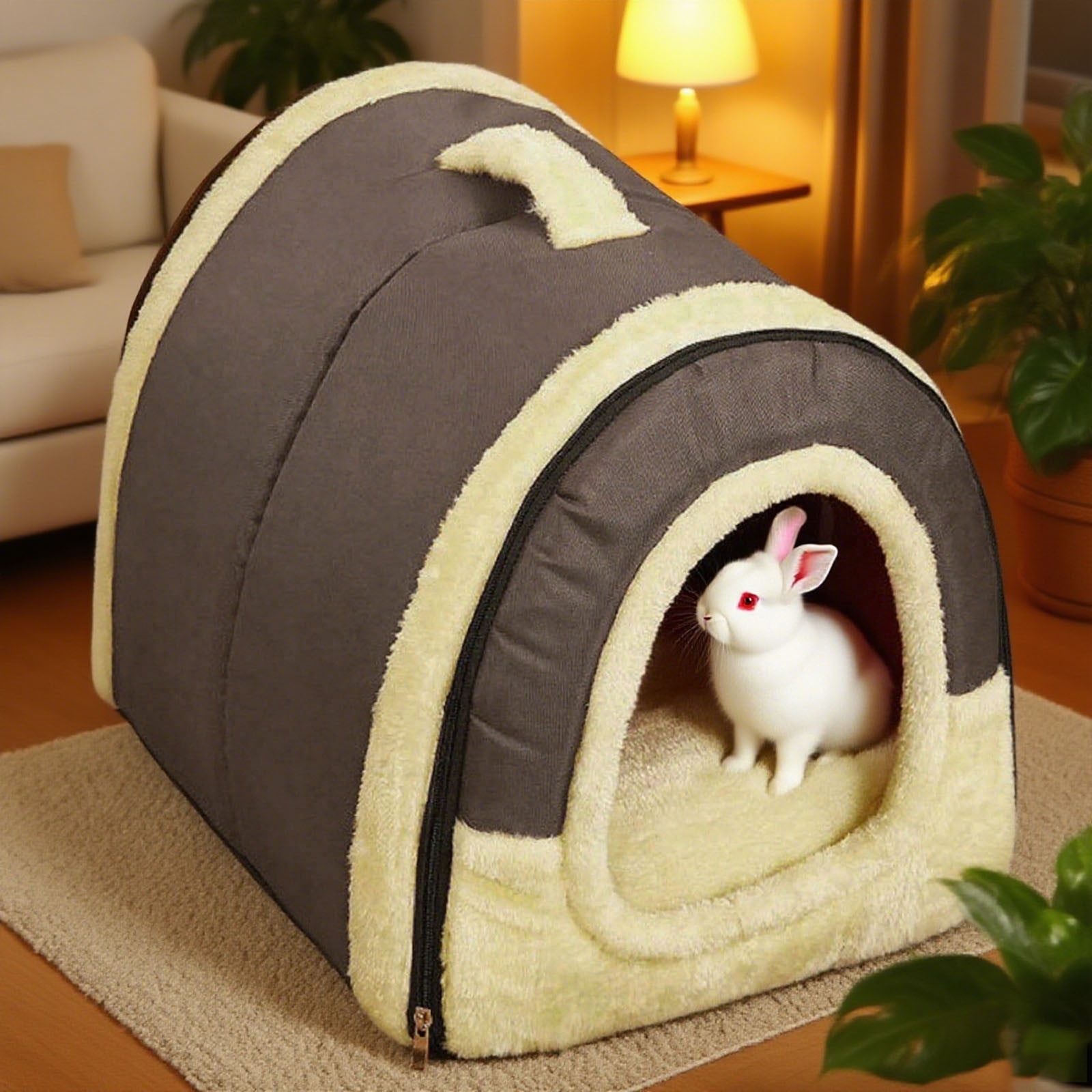 Cadorn 1PCS Small Heated Dog Bed with Removable Washable Cover, Insulated Thermal Lining for Winter Warmth, Cozy Pet House Indoor Use, Soft Plush Sleeping Pad for Dogs