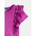 thumbnail image 2 of Wonder Nation Girls Cotton Top with Ruffle Sleeves, Sizes 4-18 & Plus, 2 of 3