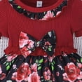 thumbnail image 6 of HCNTES Children Little Kids Baby Summer Floral Dress Puff Sleeve Casual Sundress for Toddler Girls 1-5T 8-12T(12-18 Months,L04-Red), 6 of 8