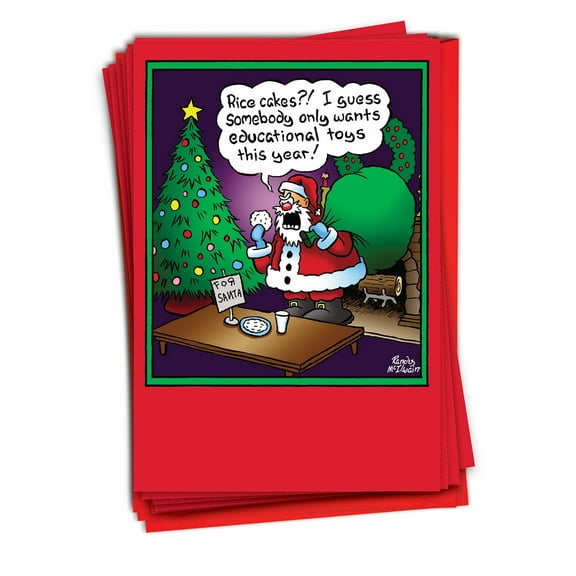 12 Merry Christmas Cards Pack (1 Design, 12 Cards) - Rice Cakes B1587K