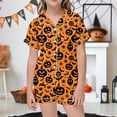 thumbnail image 2 of WEAIXIMIUNG 2 Piece Sets Pajamas For Kids Children Graphic Print Short Sleeve Button Shirt Shorts Pajama Set 8-9 Years, 2 of 5