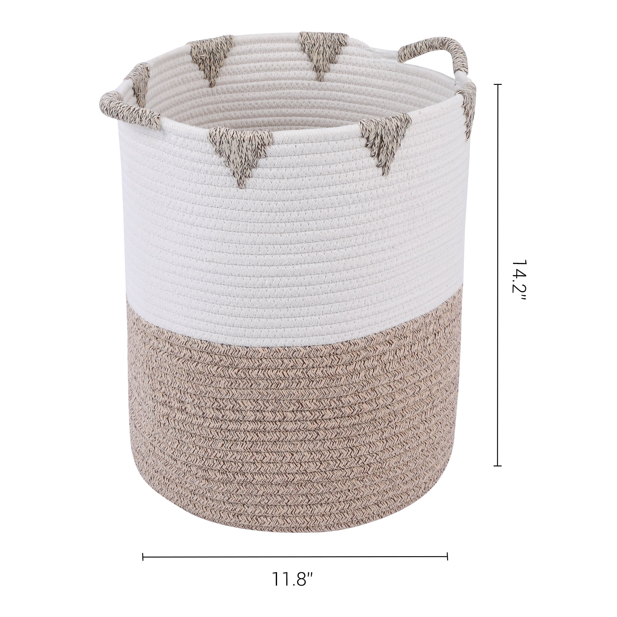 Unique Bargains Woven Storage Basket for Clothes Organizer Bin White 11.8*14.2in