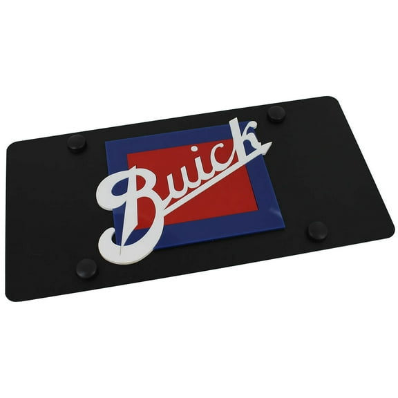 Buick Retro Logo License Plate (Black)