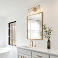 thumbnail image 3 of LNC 3-Light Gold Round Clear Glass Modern Bathroom Vanity Lighting Fixutre,20"Lx8.5"Hx6"D, 3 of 13