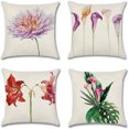 thumbnail image 1 of Linen printed pillowcase four piece set comfortable soft home decor detachable pillowcase, 1 of 4